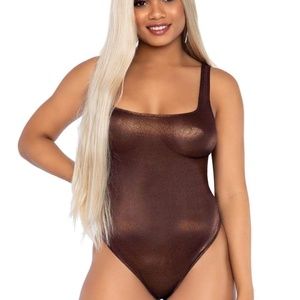 Leg Avenue Shimmer Bodice Bronze Brown Bodysuit